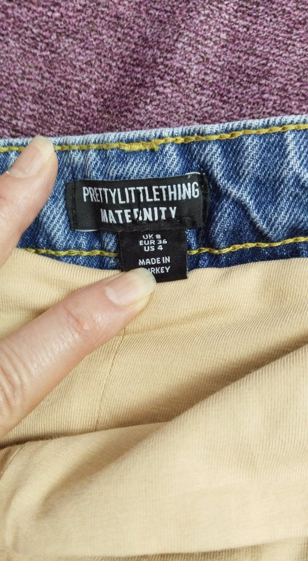 Kadın Mavi Bol Kesim hamile   Denim Pantolon - Görsel 4