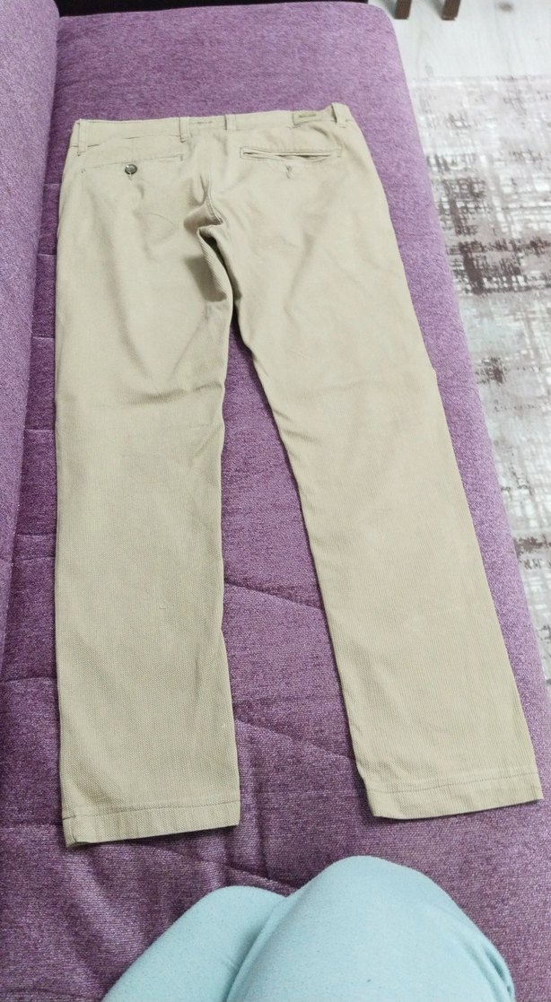 Bej Düğmeli Erkek Pantolon - Görsel 2