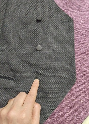 Düğmeli Gri Erkek Yelek - Görsel 3