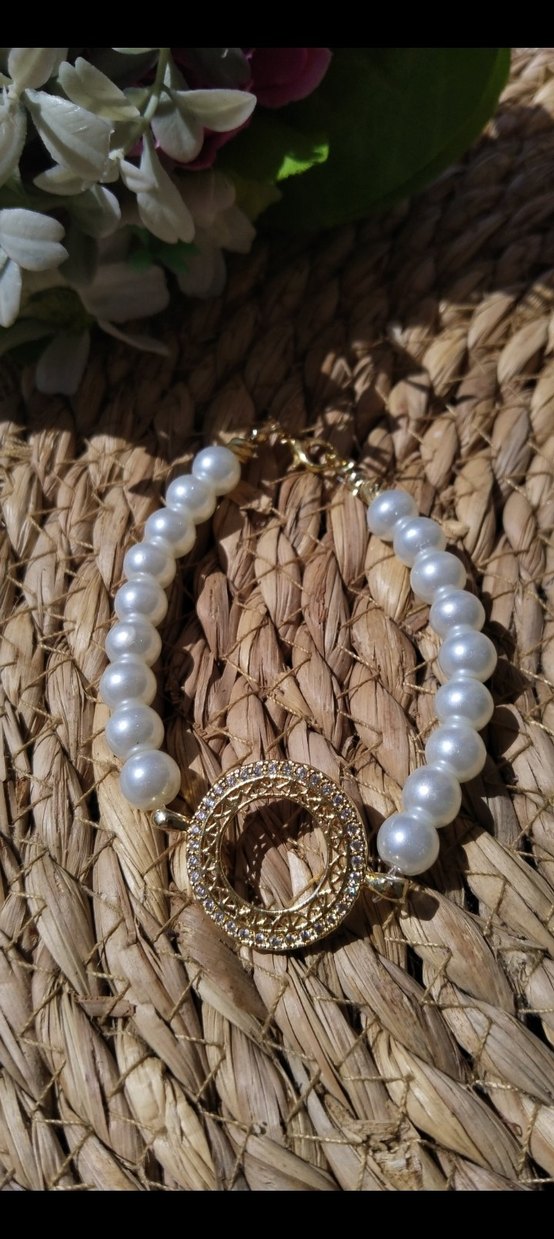 Beyaz Boncuklu  Vintage Kadın Bileklik - Görsel 2