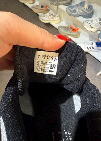 42 Beden Lacoste Siyah Beyaz Bağcıklı Erkek Spor Ayakkabı