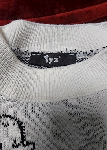 Pembe desen detaylı kadın kazak - Görsel 4