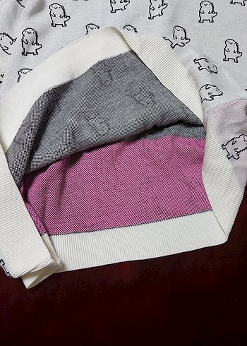 Pembe desen detaylı kadın kazak - Görsel 6