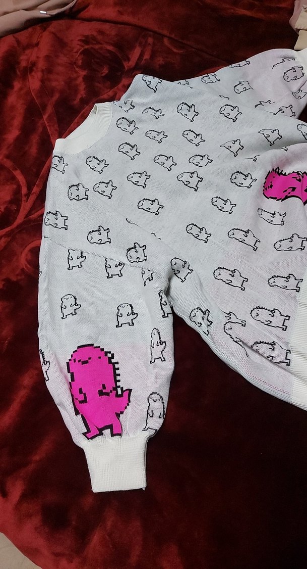 Pembe desen detaylı kadın kazak - Görsel 3