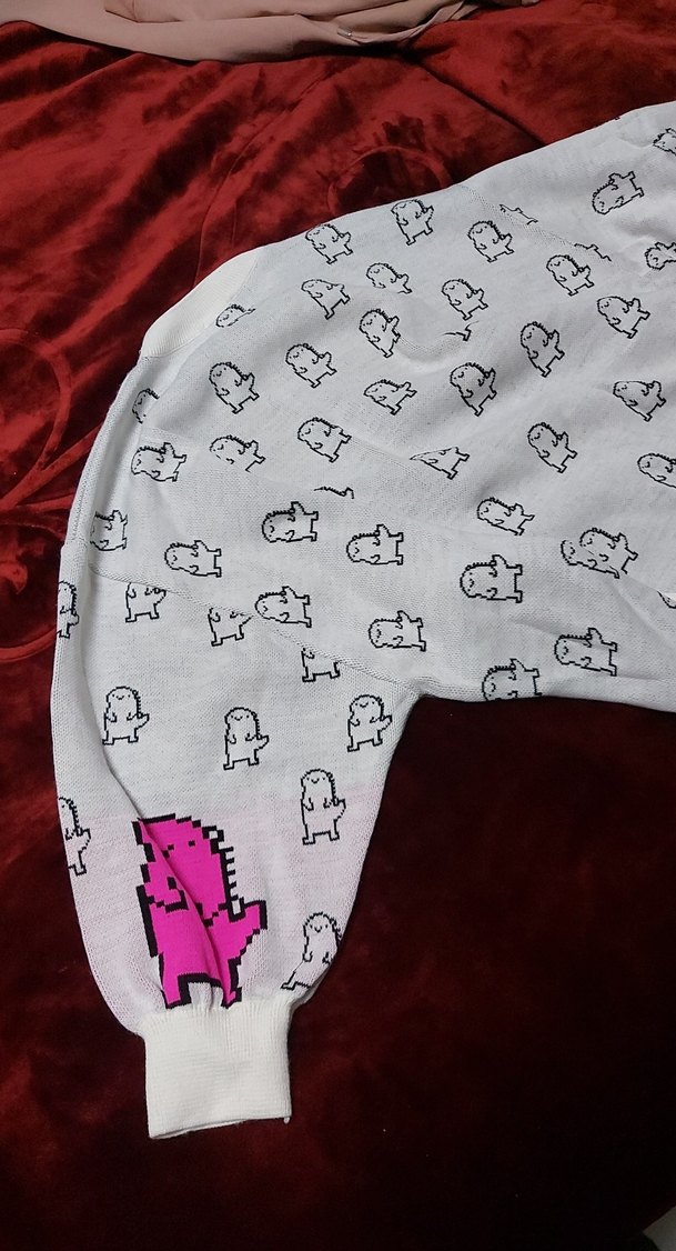 Pembe desen detaylı kadın kazak - Görsel 5