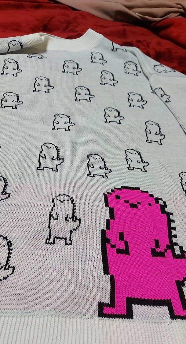 Pembe desen detaylı kadın kazak - Görsel 2