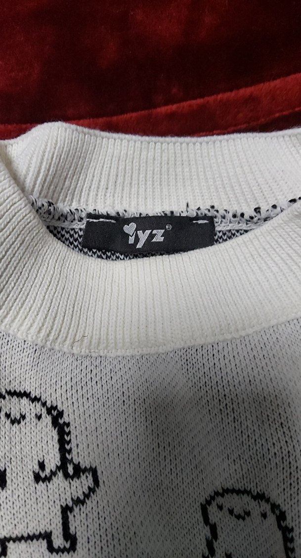 Pembe desen detaylı kadın kazak - Görsel 4