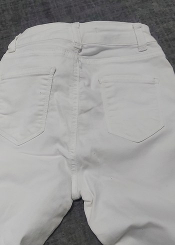 Beyaz Keten Kadın Jean Pantolon - Görsel 6