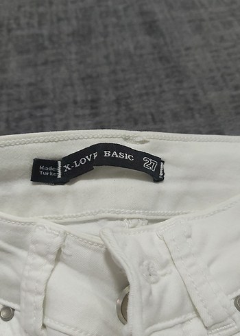 Beyaz Keten Kadın Jean Pantolon - Görsel 5