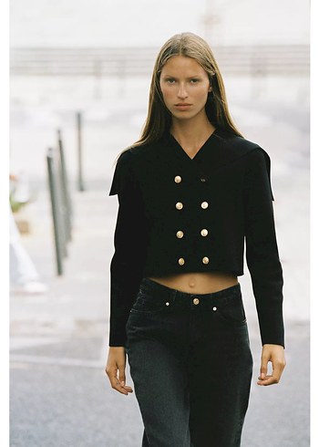 Zara örme kruvaze blazer ceket düğmeli - Görsel 2