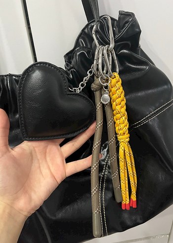 Zara kalp charmlı çanta shopper - Görsel 3