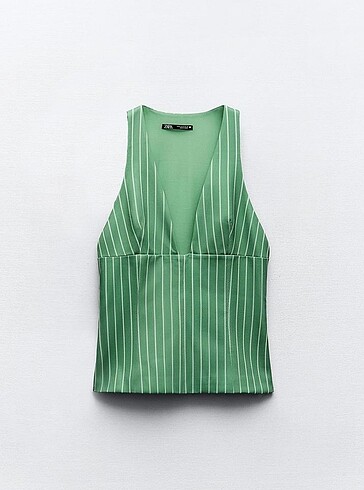 Zara v yaka çizgili bluz