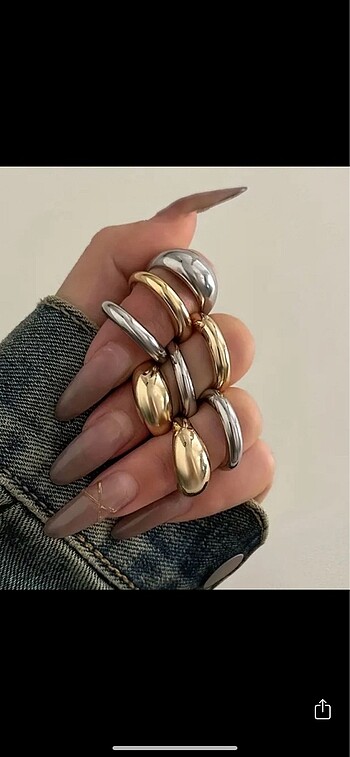 y2k vintage grunge goth bohem 8li yüzük set