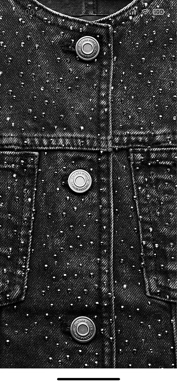 xs Beden Zara simli denim taşlı ceket
