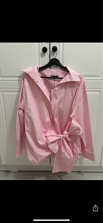 s Beden Zara fiyonk detay oversize poplin gömlek