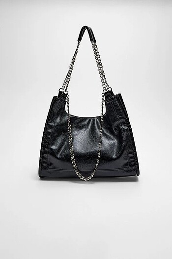 Stradivarius deri zincirli tote çanta büyük unibag