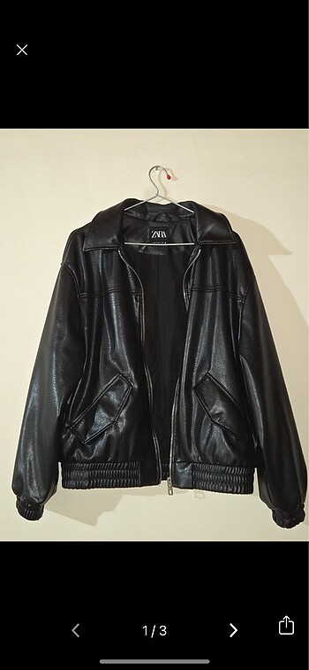 xs Beden Zara suni deri bomber ceket y2k vintage oversize