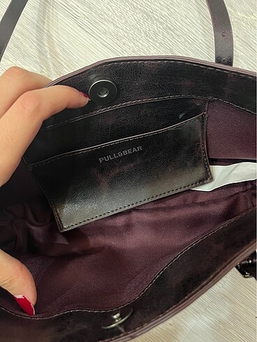 Beden bordo Renk pull and bear tokalı kol çantası