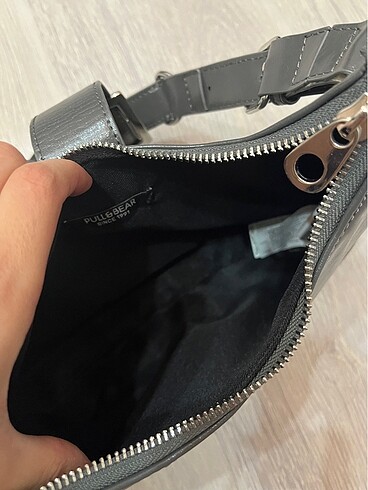 Beden gri Renk pull and bear tokalı kemerli y2k goth çanta