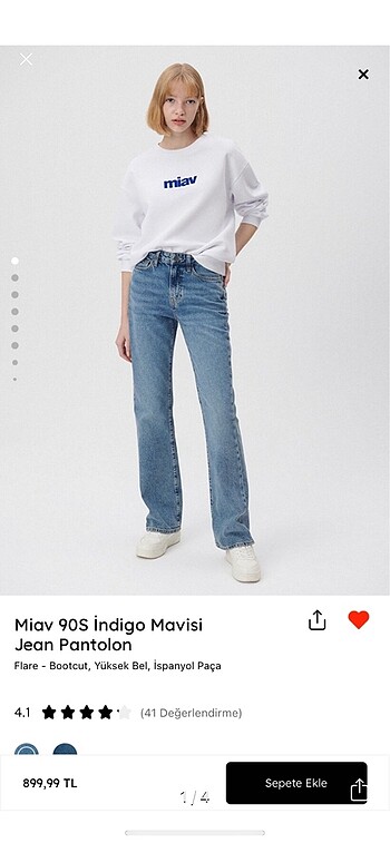 Miav 90s İndigo Mavisi Jean Pantolon