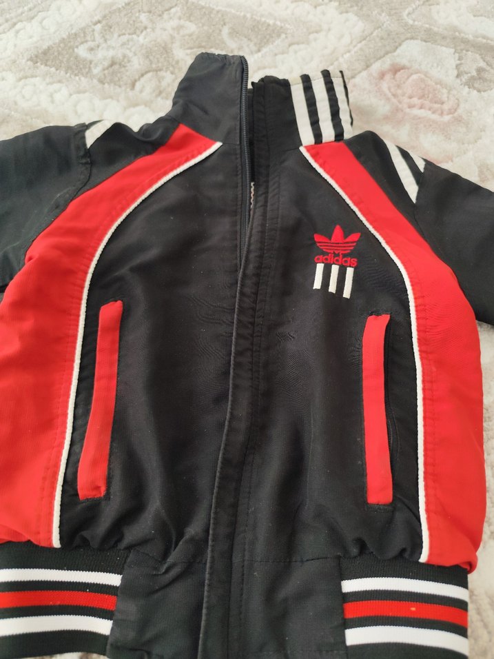 Kırmızı Siyah Erkek Çocuk Fermuarlı Ceket - Görsel 2