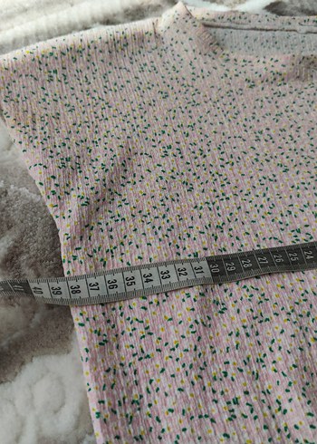 pembe  Kısa Kollu Baskılı Bluz - Görsel 5