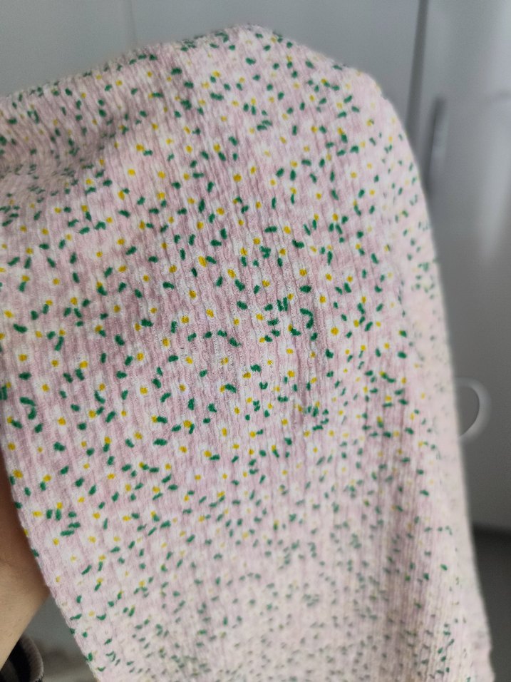 pembe  Kısa Kollu Baskılı Bluz - Görsel 3