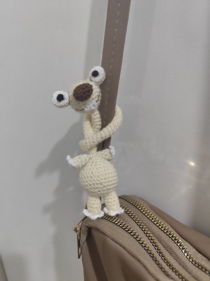 Krem 
 El Örgüsü Peluş Oyuncak amigurumi Sid - Görsel 4