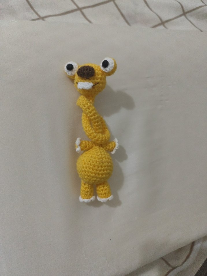 Sarı Örgü Peluş Oyuncak amigurumi sid - Görsel 2