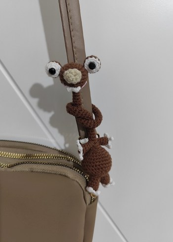 Kahverengi Renkli Örgü Peluş Oyuncak - Görsel 6