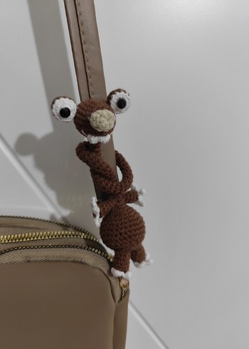 Kahverengi Renkli Örgü Peluş Oyuncak - Görsel 3