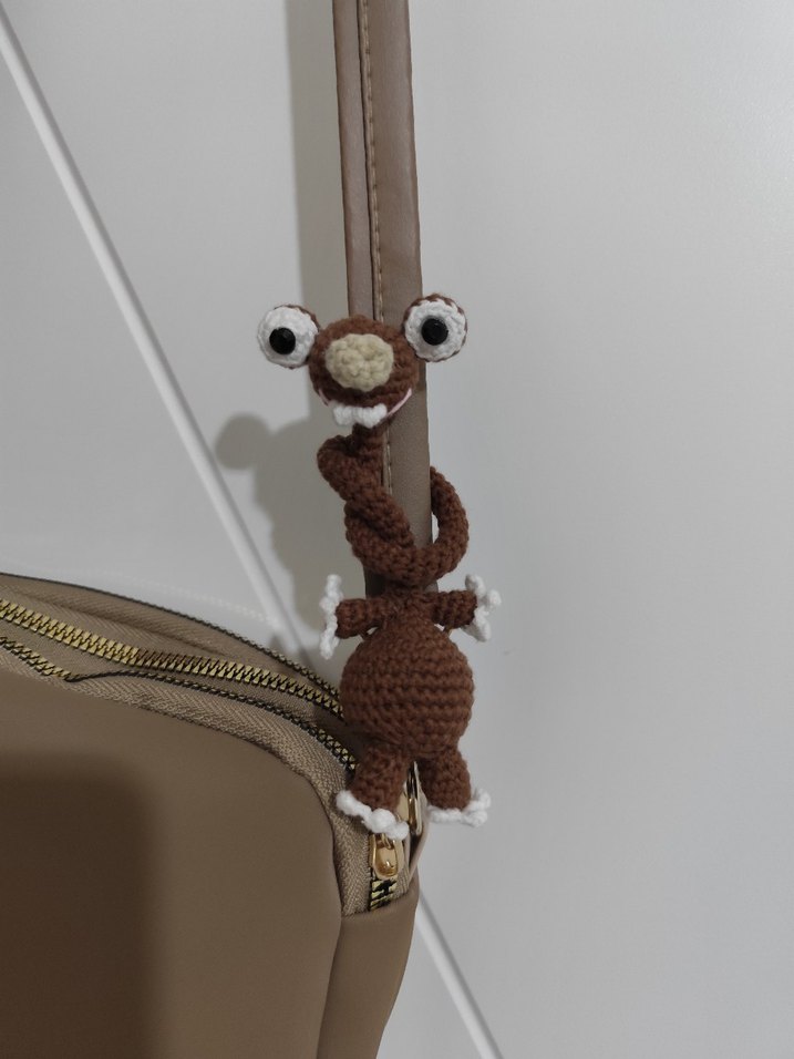 Kahverengi Renkli Örgü Peluş Oyuncak - Görsel 4