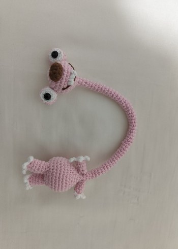 Pembe Renkli Örgü Peluş Oyuncak - Görsel 3