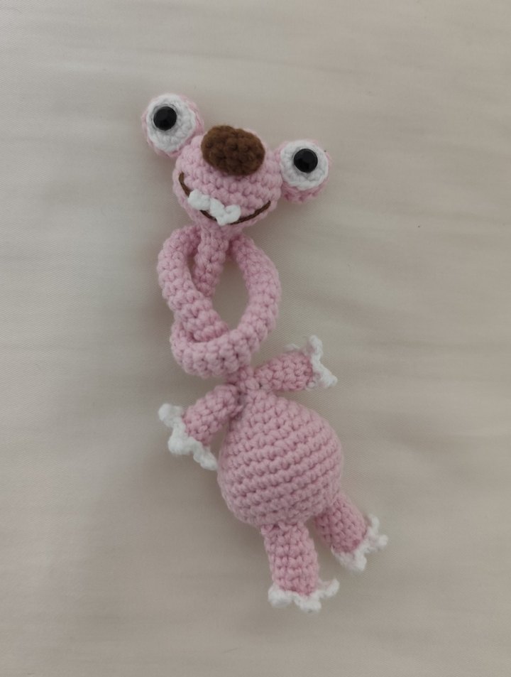 Pembe Renkli Örgü Peluş Oyuncak - Görsel 2