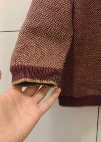 Kahverengi Örgü Erkek Çocuk Ceket - Görsel 3