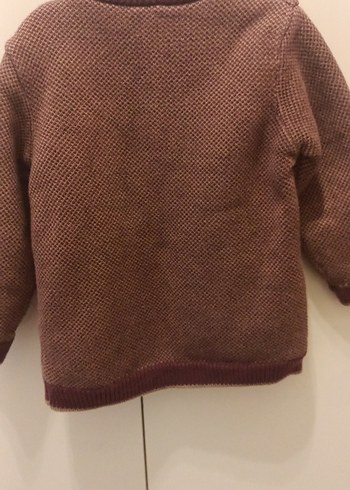 Kahverengi Örgü Erkek Çocuk Ceket - Görsel 5