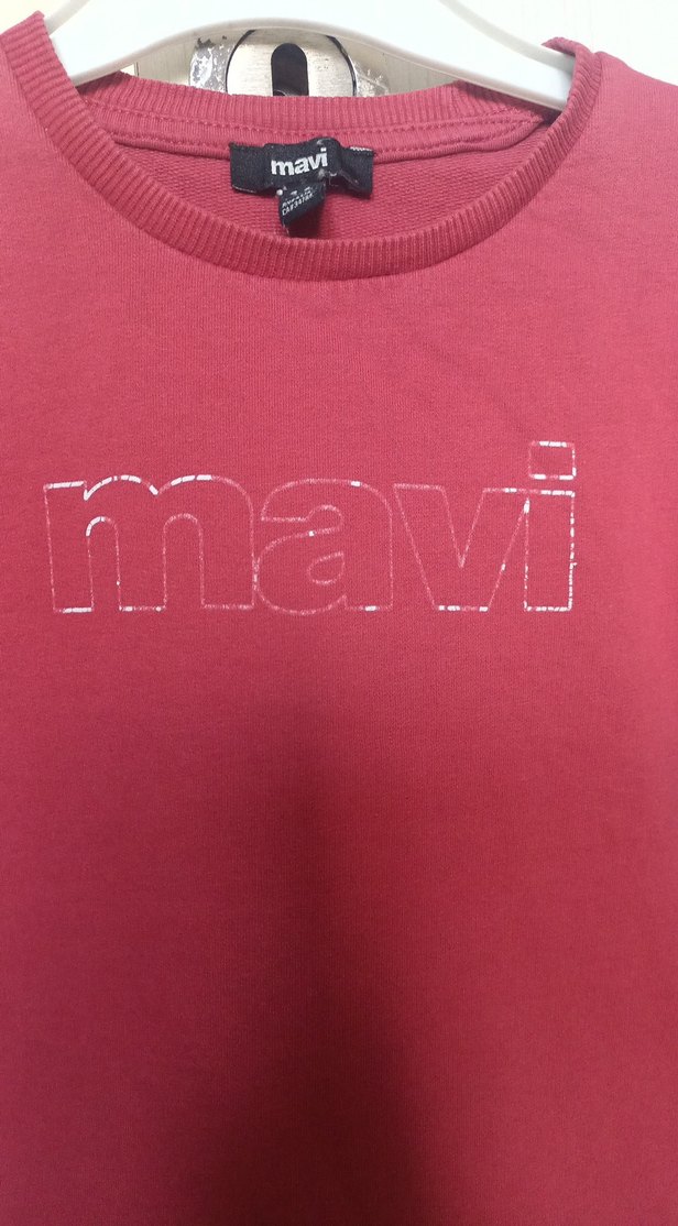 Kız Çocuk Kırmızı Mavi Baskılı Sweatshirt - Görsel 2