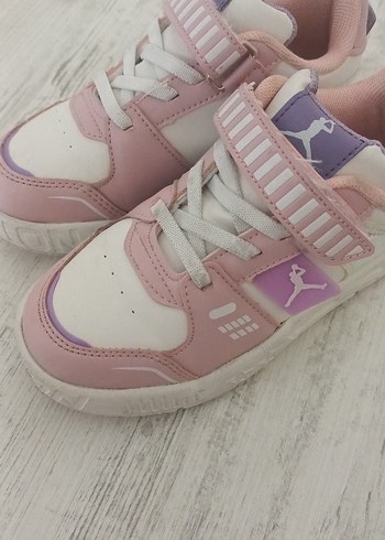 Kız Çocuk Pembe Cırtlı Spor Ayakkabı - Görsel 4