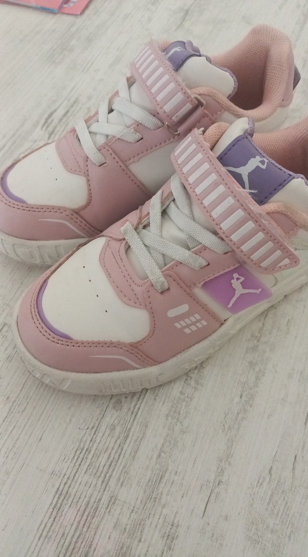 Kız Çocuk Pembe Cırtlı Spor Ayakkabı - Görsel 4