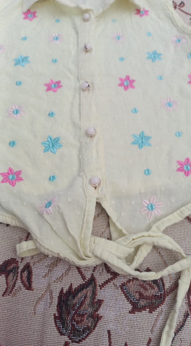 Nakışlı Çok Renkli Kız Bluzu - Görsel 3