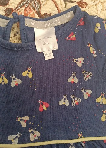 Kız Çocuk Nakışlı Koyu Çok Renkli Elbise - Görsel 2