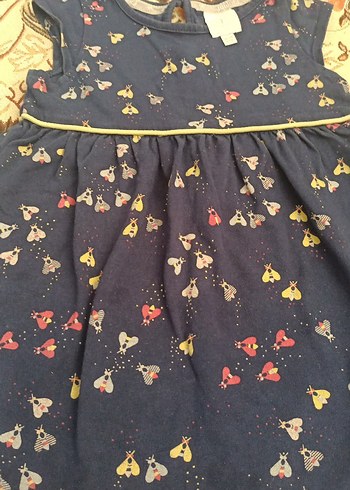 Kız Çocuk Nakışlı Koyu Çok Renkli Elbise - Görsel 4