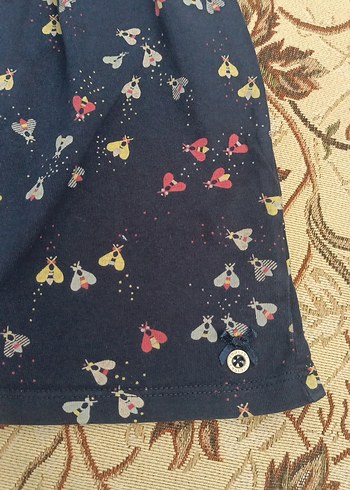 Kız Çocuk Nakışlı Koyu Çok Renkli Elbise - Görsel 3