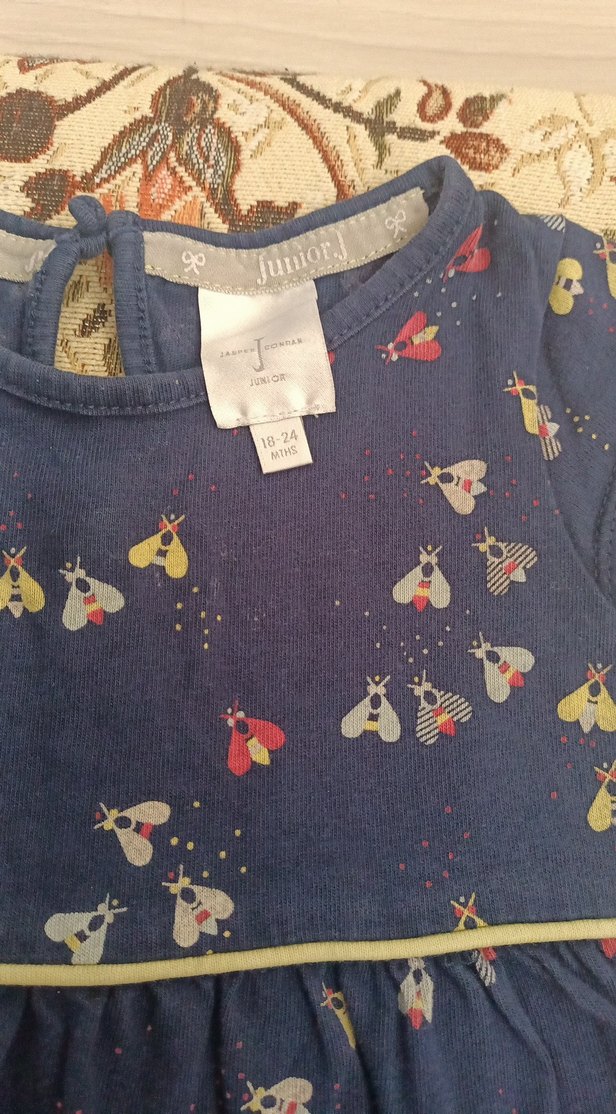 Kız Çocuk Nakışlı Koyu Çok Renkli Elbise - Görsel 2