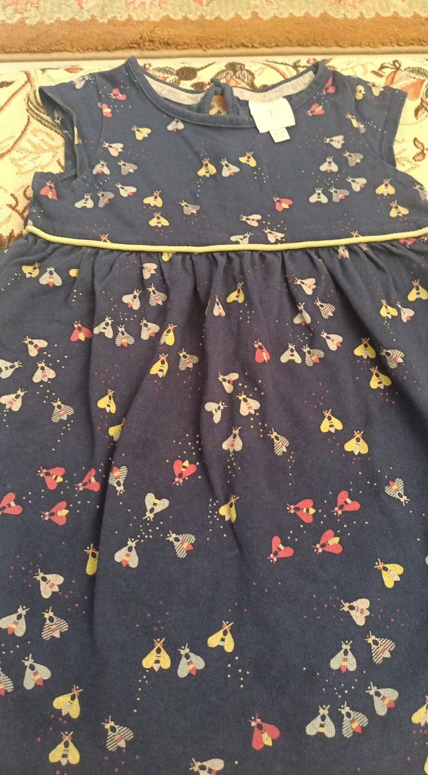 Kız Çocuk Nakışlı Koyu Çok Renkli Elbise - Görsel 4