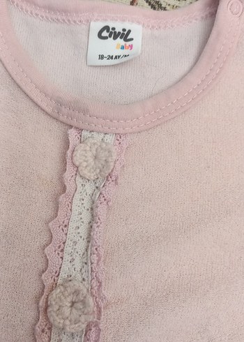 Dantel Detaylı Pembe Bebek Tulum - Görsel 2