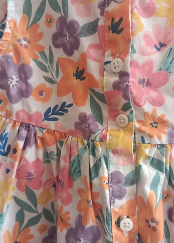 Çiçek Desenli Kolsuz Kız Elbisesi - Görsel 3