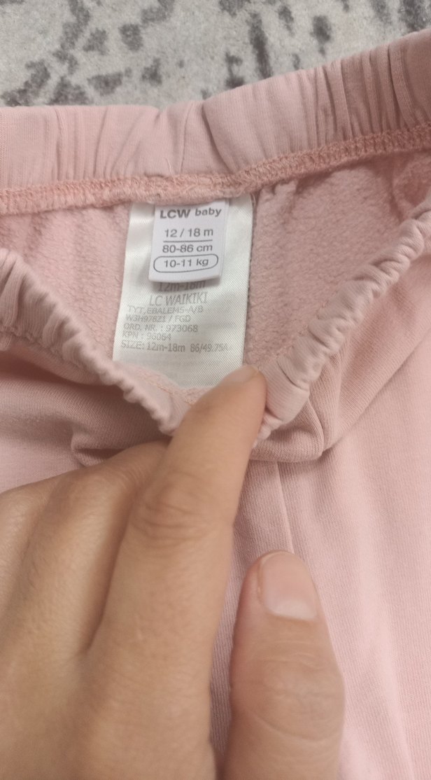 Pembe Elastik Belli Kız Tayt - Görsel 2