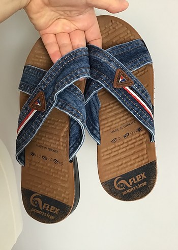 Erkek Kot Kumaşlı Tokalı terlik sandalet - Görsel 3