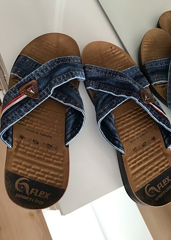 Erkek Kot Kumaşlı Tokalı terlik sandalet - Görsel 5